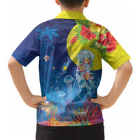 Palau Hawaiian Shirt Jellyfish with Coral Reefs Ocean Vibe and Tapa Pattern LT03 - Polynesian Pride