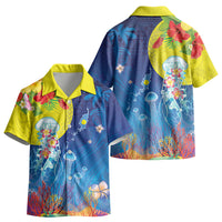 Palau Kid Hawaiian Shirt Jellyfish with Coral Reefs Ocean Vibe and Tapa Pattern LT03 - Polynesian Pride
