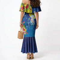 Palau Mermaid Dress Jellyfish with Coral Reefs Ocean Vibe and Tapa Pattern LT03 - Polynesian Pride