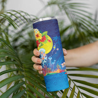 Palau Skinny Tumbler Jellyfish with Coral Reefs Ocean Vibe and Tapa Pattern LT03 - Polynesian Pride