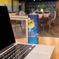 Palau Skinny Tumbler Jellyfish with Coral Reefs Ocean Vibe and Tapa Pattern LT03 - Polynesian Pride