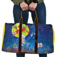 Palau Travel Bag Jellyfish with Coral Reefs Ocean Vibe and Tapa Pattern LT03 Blue - Polynesian Pride