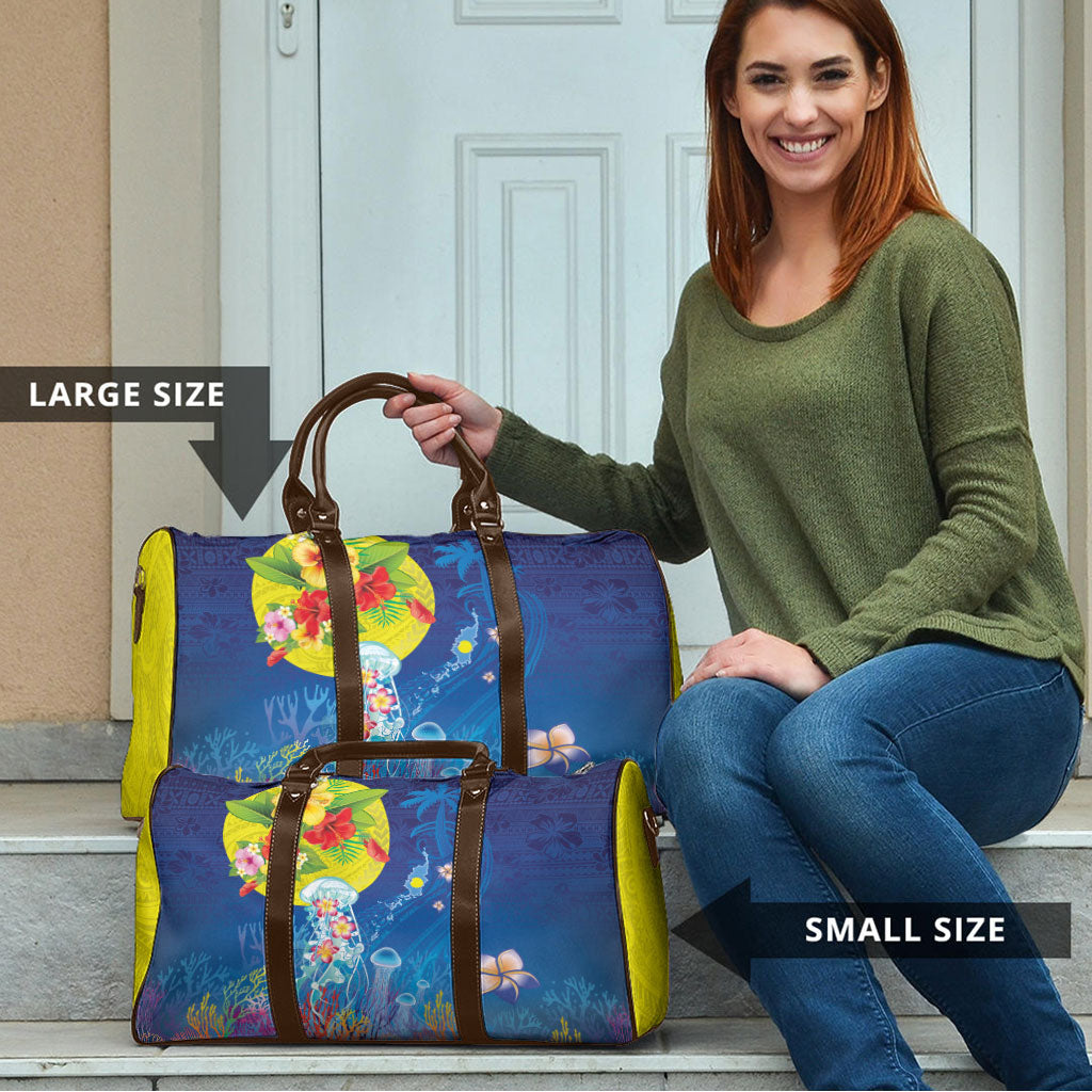 Palau Travel Bag Jellyfish with Coral Reefs Ocean Vibe and Tapa Pattern LT03 - Polynesian Pride