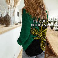 Papua New Guinea Enga Province Women Casual Shirt PNG Birds Of Paradise Polynesian Arty Style LT03 - Polynesian Pride