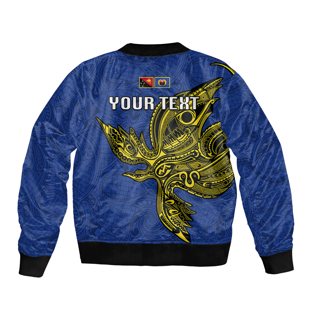 Custom Papua New Guinea Gulf Province Sleeve Zip Bomber Jacket PNG Birds Of Paradise Polynesian Arty Style LT03 - Polynesian Pride