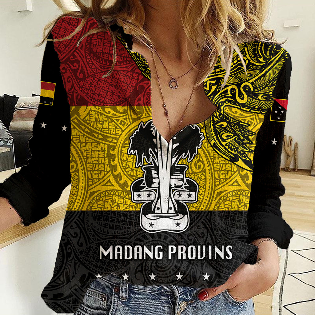 Papua New Guinea Madang Province Women Casual Shirt PNG Birds Of Paradise Polynesian Arty Style LT03 Female Yellow - Polynesian Pride