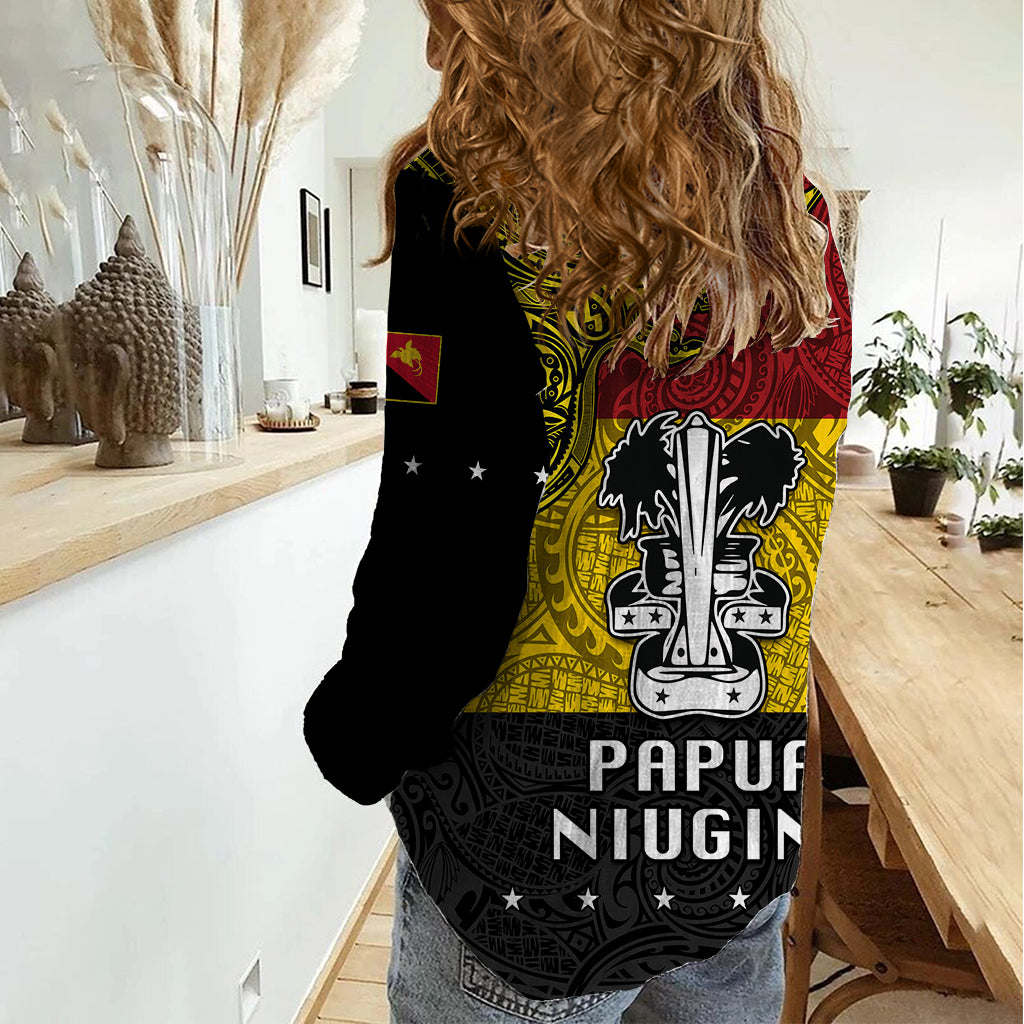 Papua New Guinea Madang Province Women Casual Shirt PNG Birds Of Paradise Polynesian Arty Style LT03 - Polynesian Pride