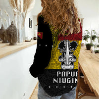 Papua New Guinea Madang Province Women Casual Shirt PNG Birds Of Paradise Polynesian Arty Style LT03 - Polynesian Pride