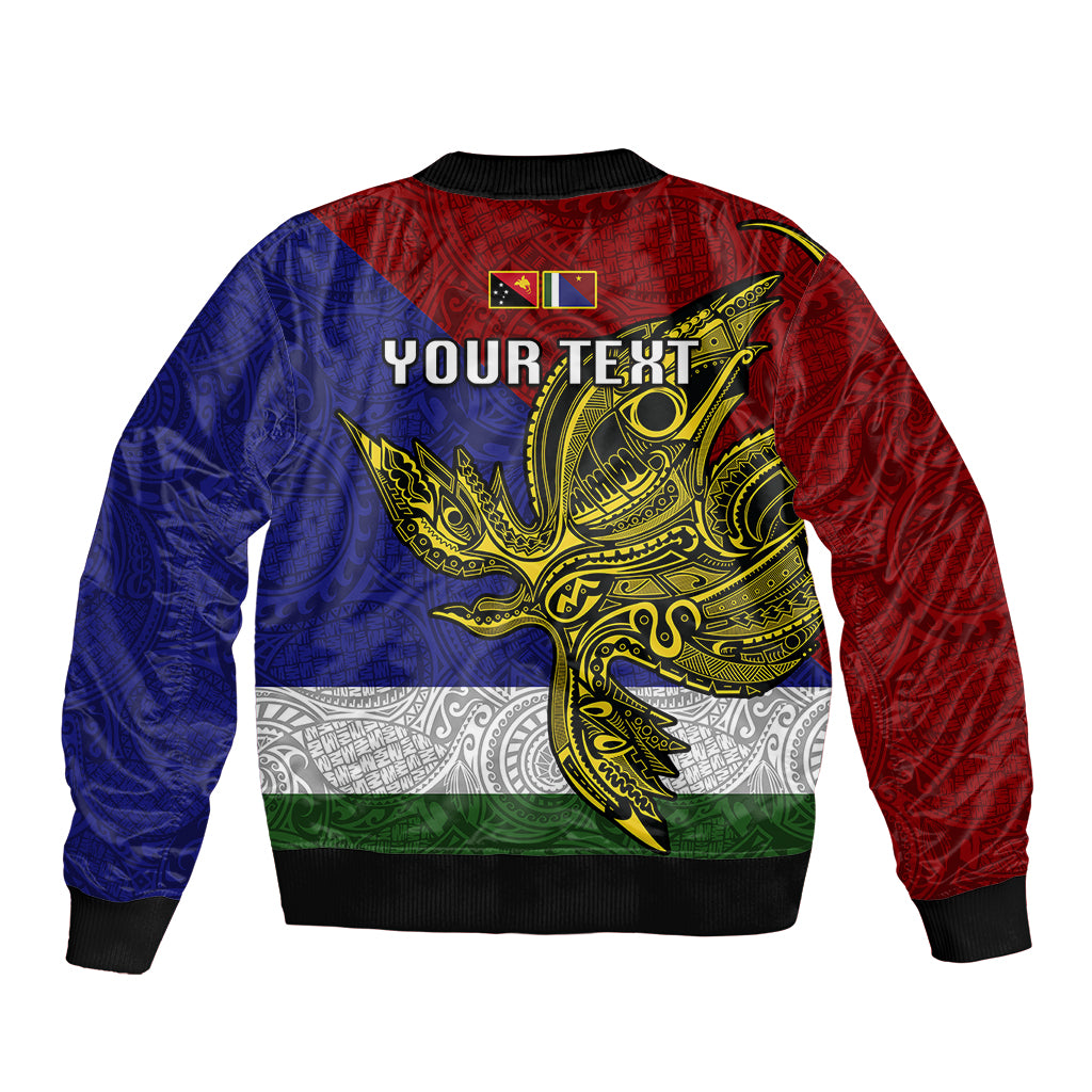 Custom Papua New Guinea Milne Bay Province Bomber Jacket PNG Birds Of Paradise Polynesian Arty Style LT03 - Polynesian Pride