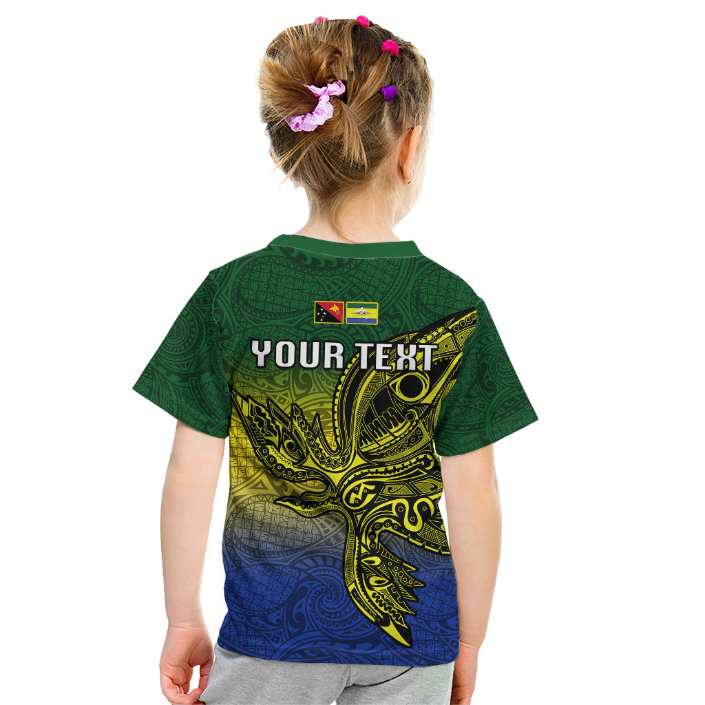 Custom Papua New Guinea Morobe Province Kid T Shirt PNG Birds Of Paradise Polynesian Arty Style LT03 - Polynesian Pride
