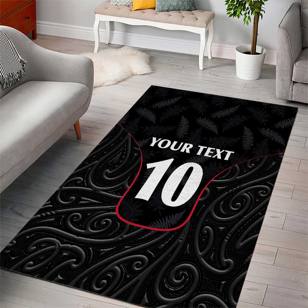 Custom New Zealand Rugby Area Rug Maori All Black Championship 2024 and Silver Fern LT03 - Polynesian Pride