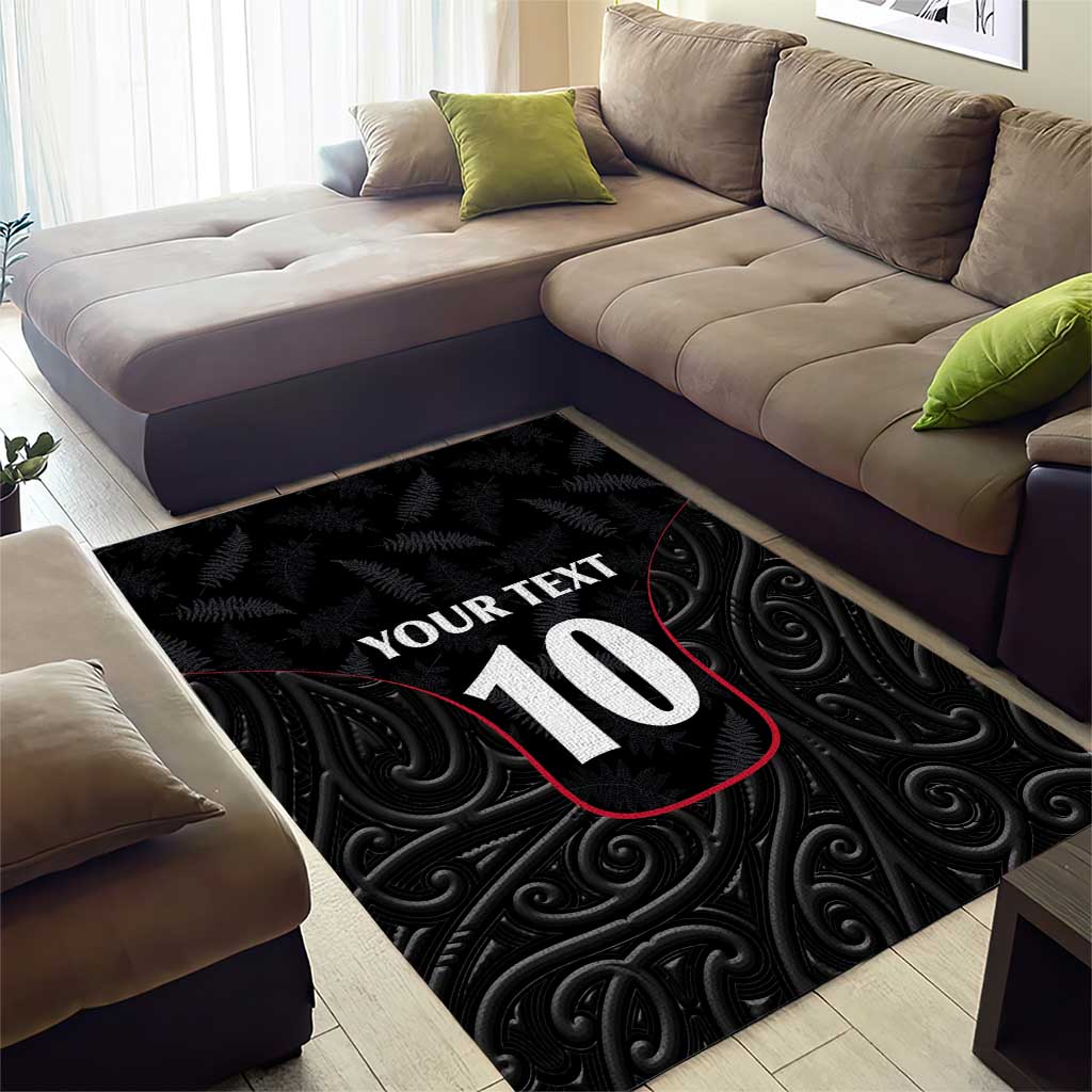 Custom New Zealand Rugby Area Rug Maori All Black Championship 2024 and Silver Fern LT03 - Polynesian Pride