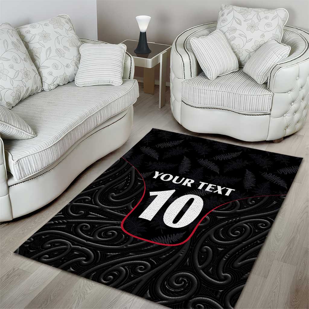 Custom New Zealand Rugby Area Rug Maori All Black Championship 2024 and Silver Fern LT03 - Polynesian Pride