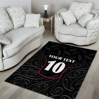 Custom New Zealand Rugby Area Rug Maori All Black Championship 2024 and Silver Fern LT03 - Polynesian Pride