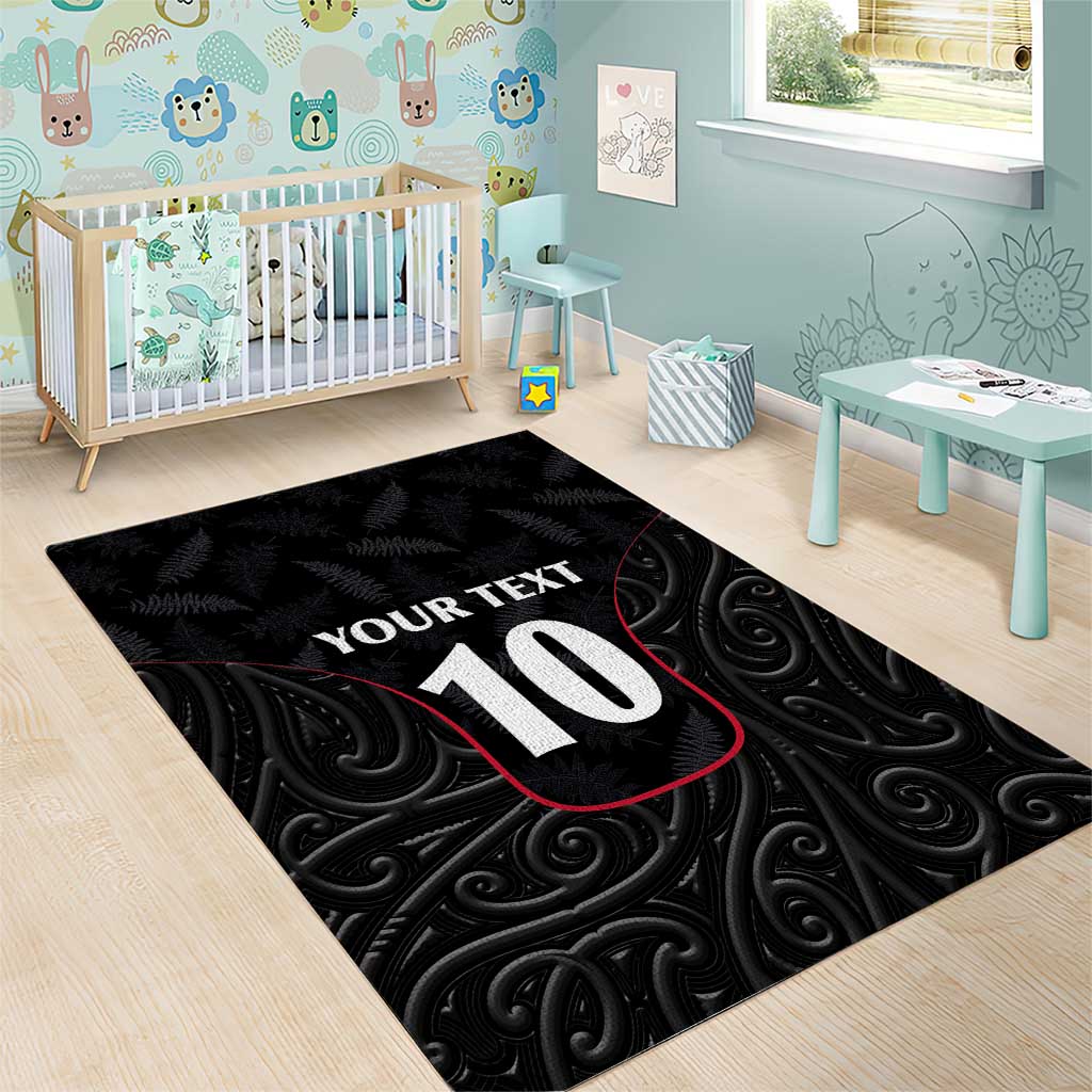Custom New Zealand Rugby Area Rug Maori All Black Championship 2024 and Silver Fern LT03 - Polynesian Pride