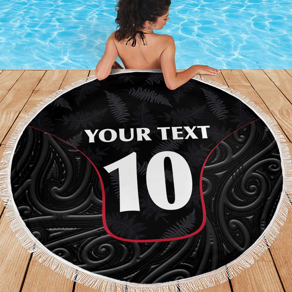 Custom New Zealand Rugby Beach Blanket Maori All Black Championship 2024 and Silver Fern LT03 - Polynesian Pride