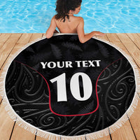 Custom New Zealand Rugby Beach Blanket Maori All Black Championship 2024 and Silver Fern LT03 - Polynesian Pride