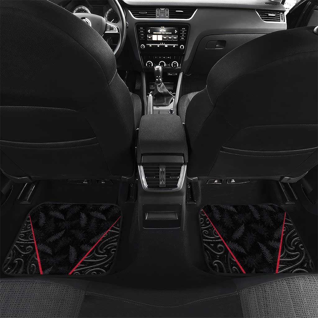 Custom New Zealand Rugby Car Mats Maori All Black Championship 2024 and Silver Fern LT03 Set 2pcs - Back Black - Polynesian Pride