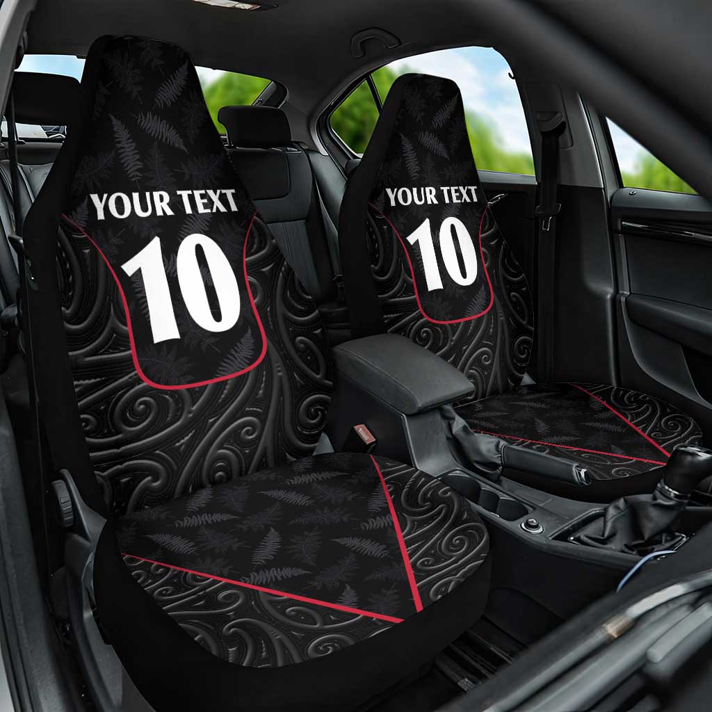 Custom New Zealand Rugby Car Seat Cover Maori All Black Championship 2024 and Silver Fern LT03 One Size Black - Polynesian Pride