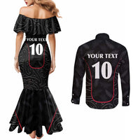 Custom New Zealand Rugby Couples Matching Mermaid Dress and Long Sleeve Button Shirt Maori All Black Championship 2024 and Silver Fern LT03 - Polynesian Pride
