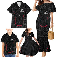 Custom New Zealand Rugby Family Matching Mermaid Dress and Hawaiian Shirt Maori All Black Championship 2024 and Silver Fern LT03 - Polynesian Pride