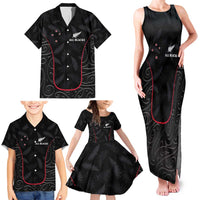 Custom New Zealand Rugby Family Matching Tank Maxi Dress and Hawaiian Shirt Maori All Black Championship 2024 and Silver Fern LT03 - Polynesian Pride