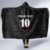 Custom New Zealand Rugby Hooded Blanket Maori All Black Championship 2024 and Silver Fern LT03 One Size Black - Polynesian Pride