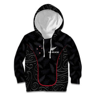 Custom New Zealand Rugby Kid Hoodie Maori All Black Championship 2024 and Silver Fern LT03 Hoodie Black - Polynesian Pride