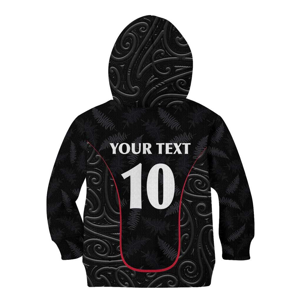 Custom New Zealand Rugby Kid Hoodie Maori All Black Championship 2024 and Silver Fern LT03 - Polynesian Pride