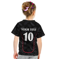Custom New Zealand Rugby Kid T Shirt Maori All Black Championship 2024 and Silver Fern LT03 - Polynesian Pride