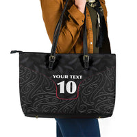 Custom New Zealand Rugby Leather Tote Bag Maori All Black Championship 2024 and Silver Fern LT03 - Polynesian Pride