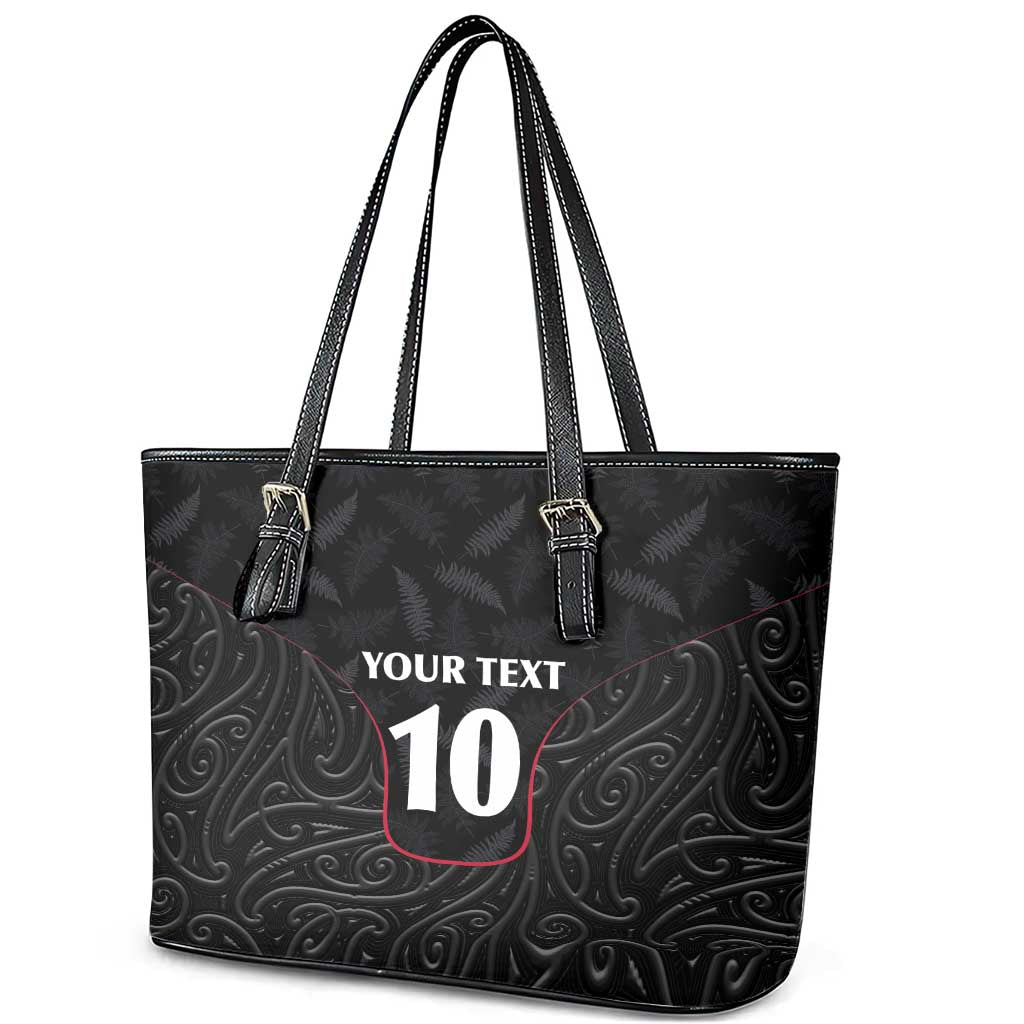 Custom New Zealand Rugby Leather Tote Bag Maori All Black Championship 2024 and Silver Fern LT03 - Polynesian Pride