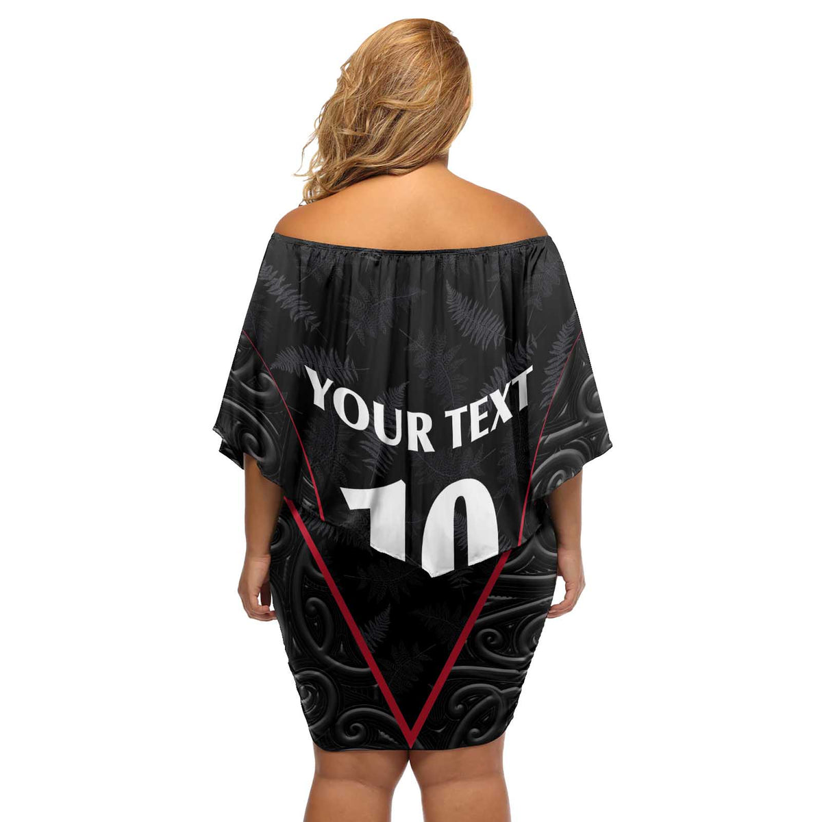 Custom New Zealand Rugby Off Shoulder Short Dress Maori All Black Championship 2024 and Silver Fern LT03 - Polynesian Pride