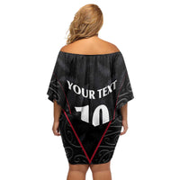 Custom New Zealand Rugby Off Shoulder Short Dress Maori All Black Championship 2024 and Silver Fern LT03 - Polynesian Pride