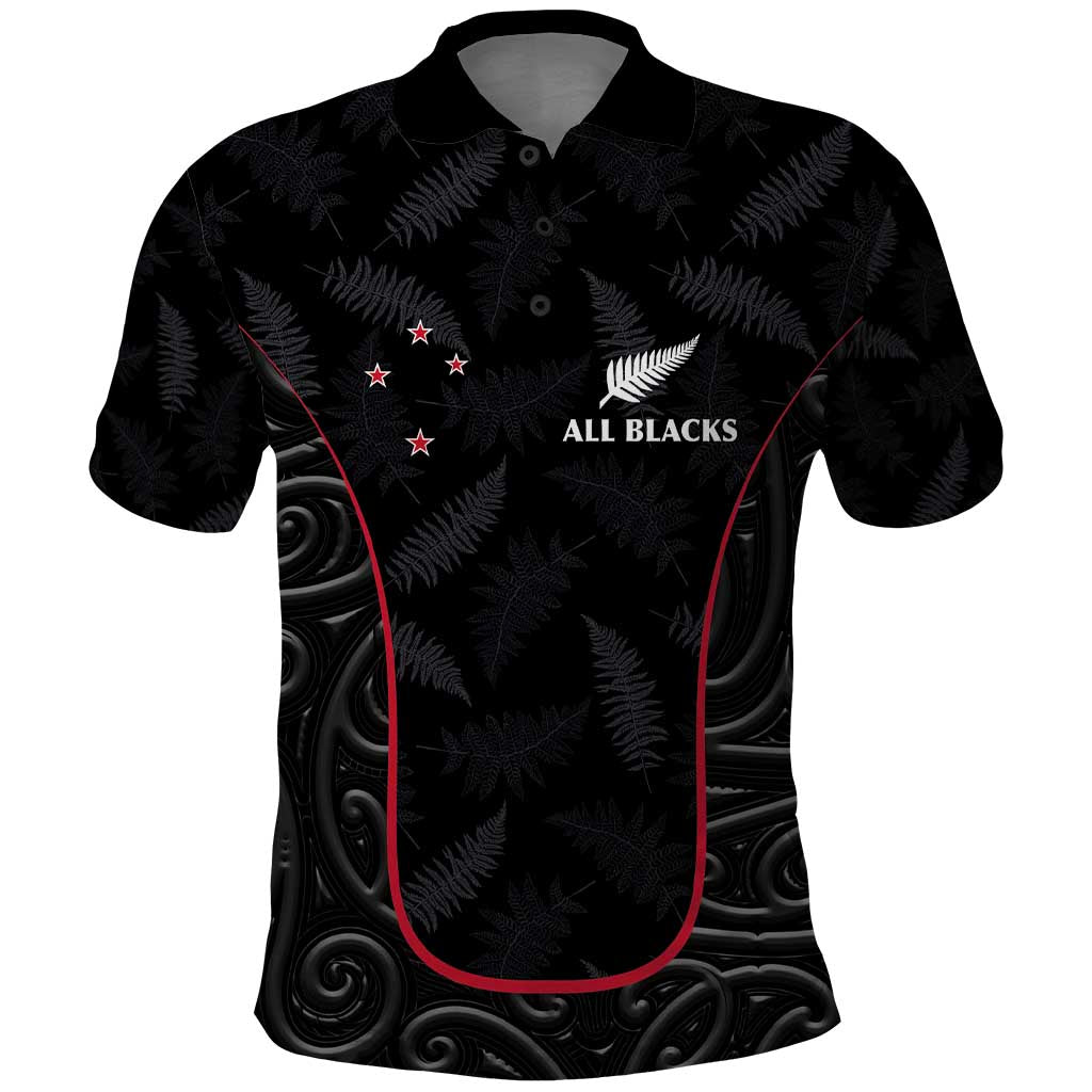 Custom New Zealand Rugby Polo Shirt Maori All Black Championship 2024 and Silver Fern LT03 Black - Polynesian Pride