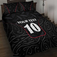 Custom New Zealand Rugby Quilt Bed Set Maori All Black Championship 2024 and Silver Fern LT03 Black - Polynesian Pride