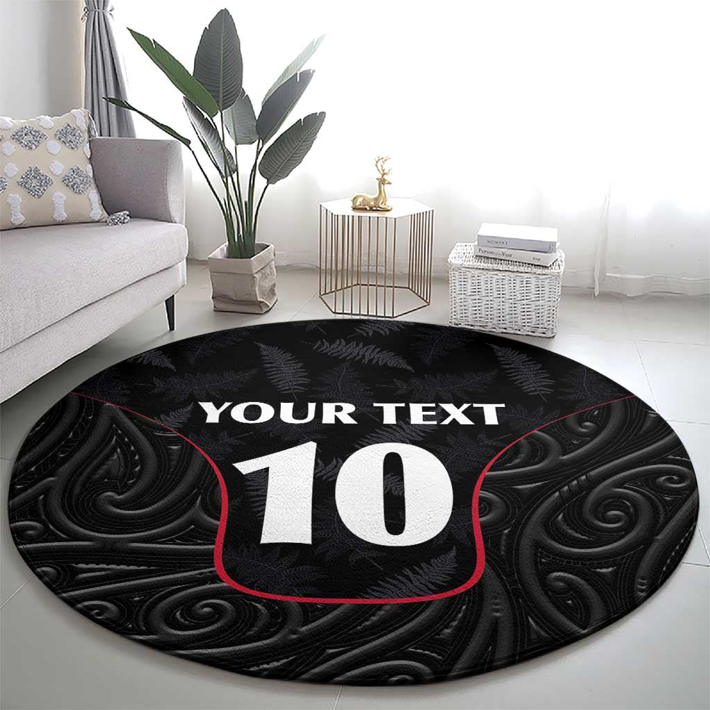 Custom New Zealand Rugby Round Carpet Maori All Black Championship 2024 and Silver Fern LT03 - Polynesian Pride
