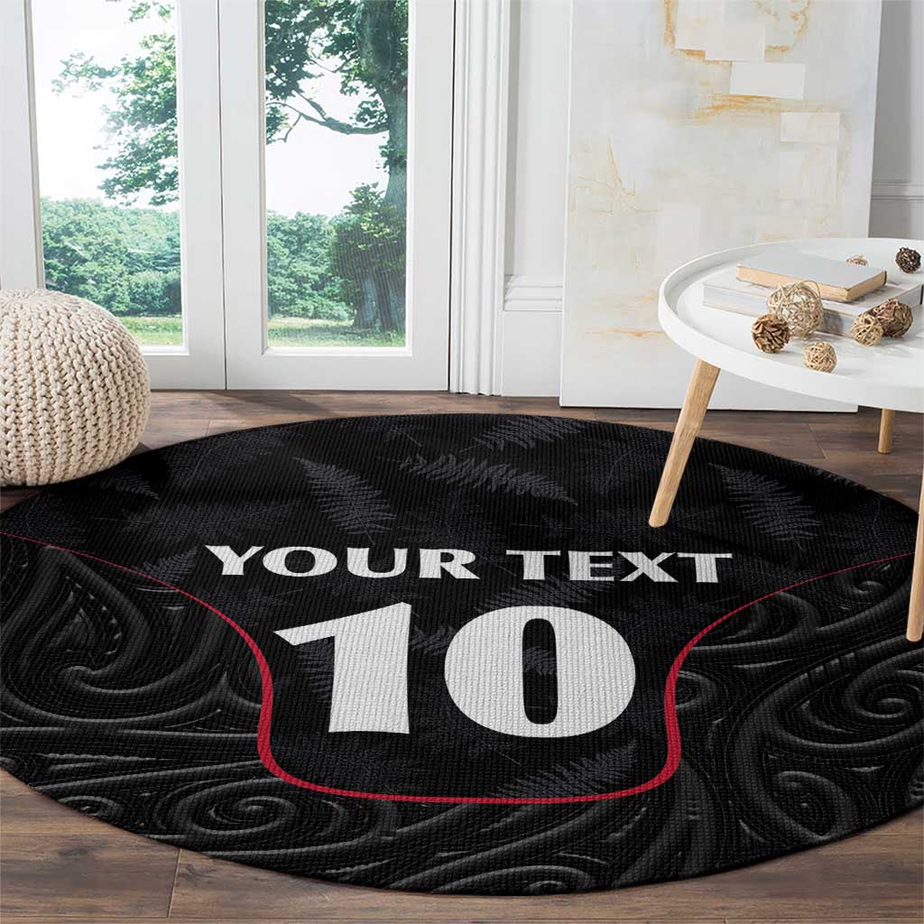 Custom New Zealand Rugby Round Carpet Maori All Black Championship 2024 and Silver Fern LT03 - Polynesian Pride