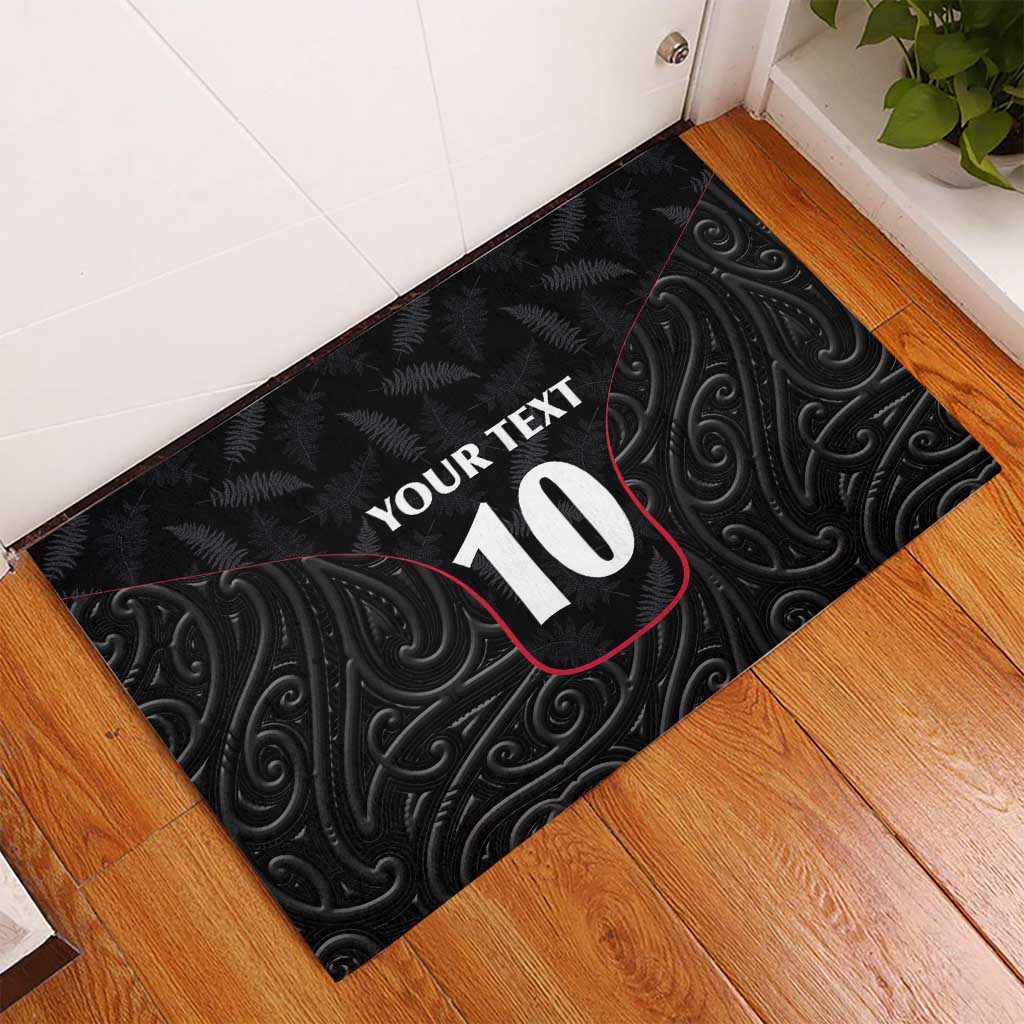 Custom New Zealand Rugby Rubber Doormat Maori All Black Championship 2024 and Silver Fern LT03 - Polynesian Pride