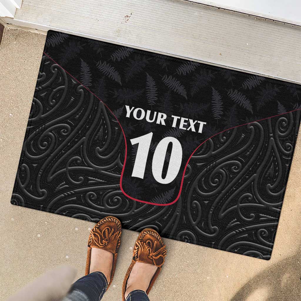 Custom New Zealand Rugby Rubber Doormat Maori All Black Championship 2024 and Silver Fern LT03 - Polynesian Pride