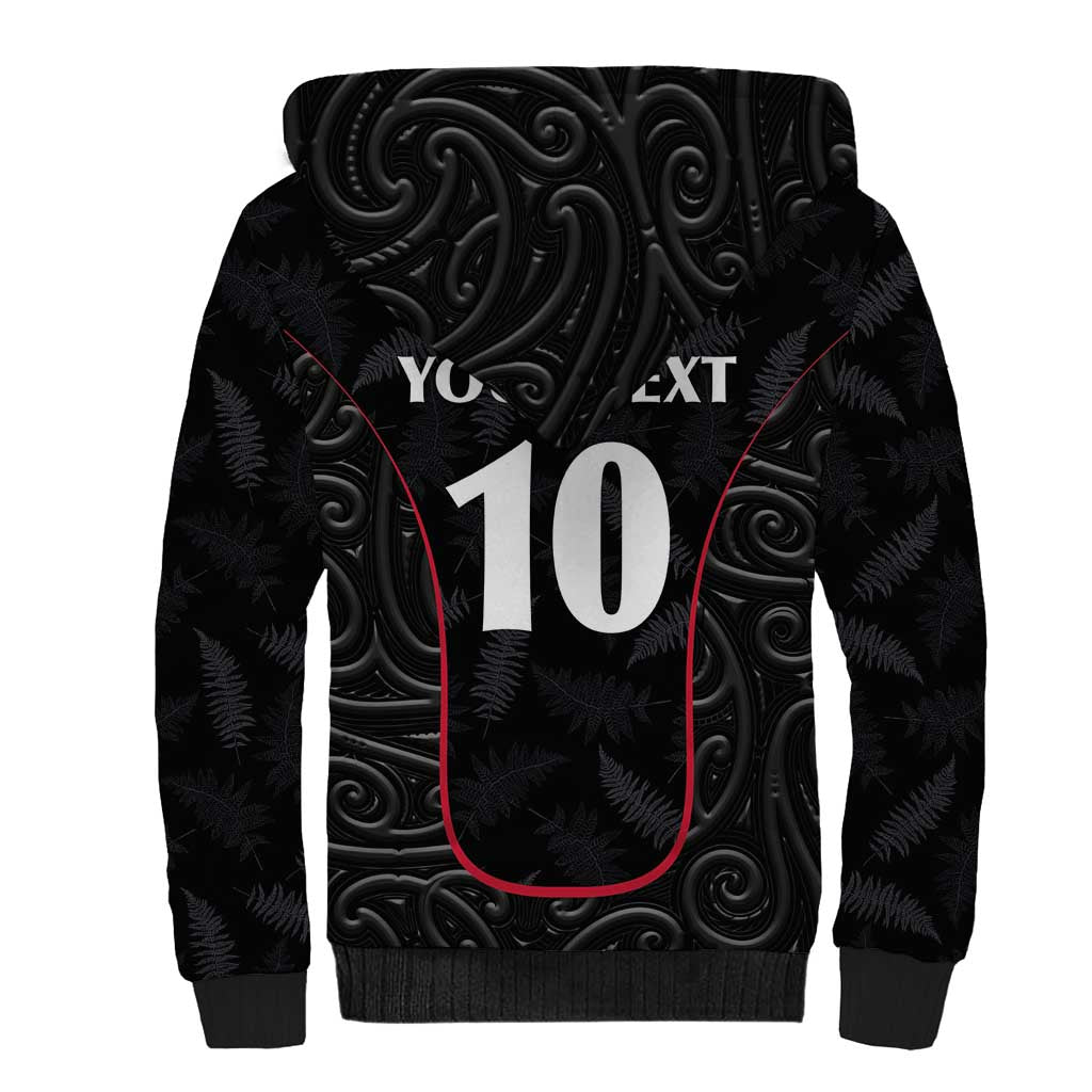 Custom New Zealand Rugby Sherpa Hoodie Maori All Black Championship 2024 and Silver Fern LT03 - Polynesian Pride