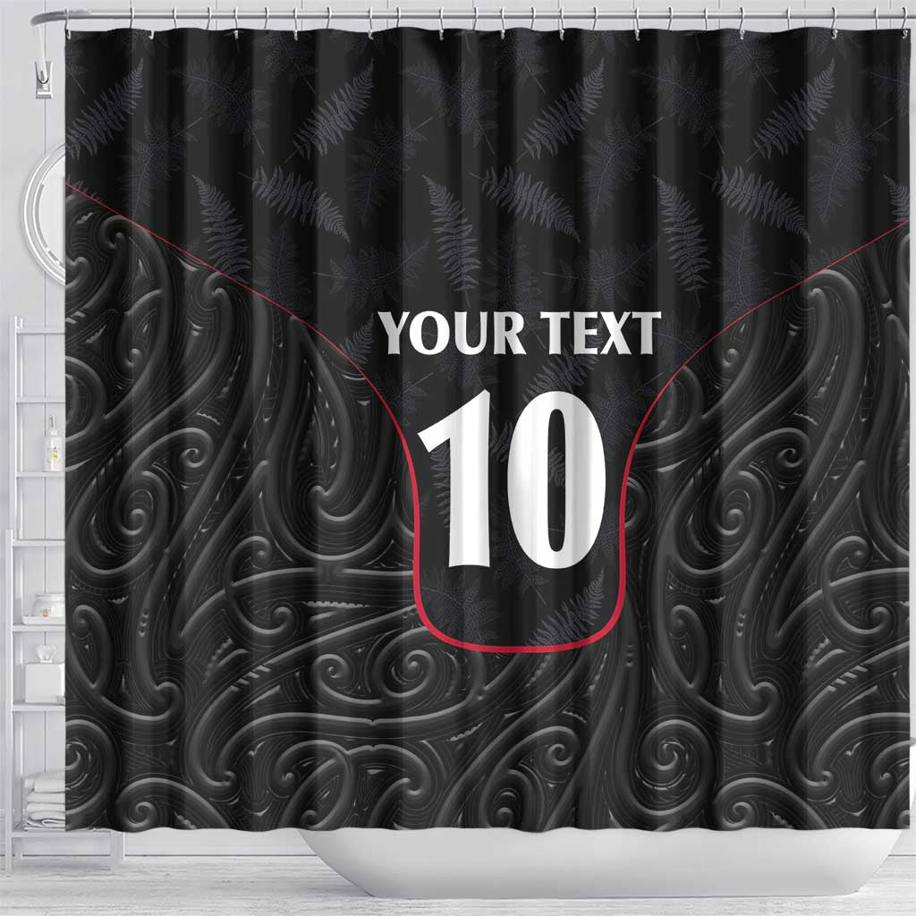 Custom New Zealand Rugby Shower Curtain Maori All Black Championship 2024 and Silver Fern LT03 - Polynesian Pride