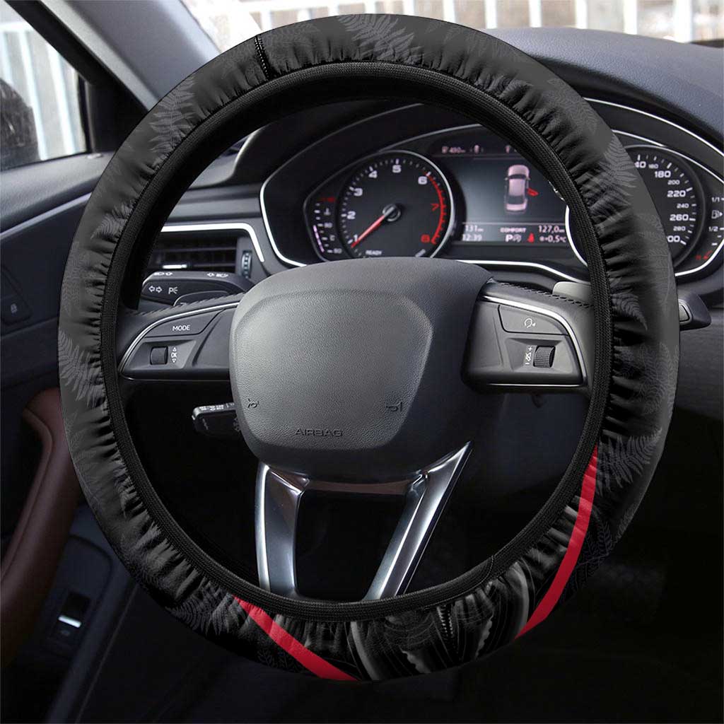 New Zealand Rugby Steering Wheel Cover Maori All Black Championship 2024 and Silver Fern LT03 - Polynesian Pride