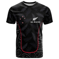Custom New Zealand Rugby T Shirt Maori All Black Championship 2024 and Silver Fern LT03 Black - Polynesian Pride