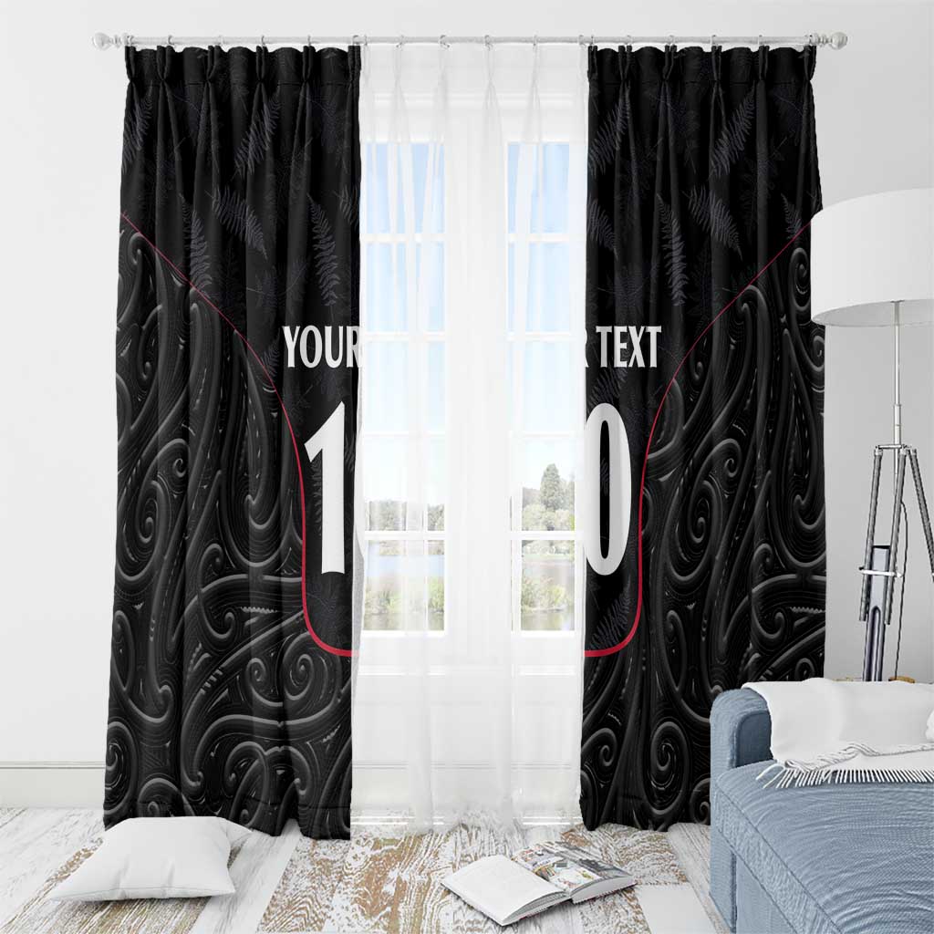 Custom New Zealand Rugby Window Curtain Maori All Black Championship 2024 and Silver Fern LT03 - Polynesian Pride