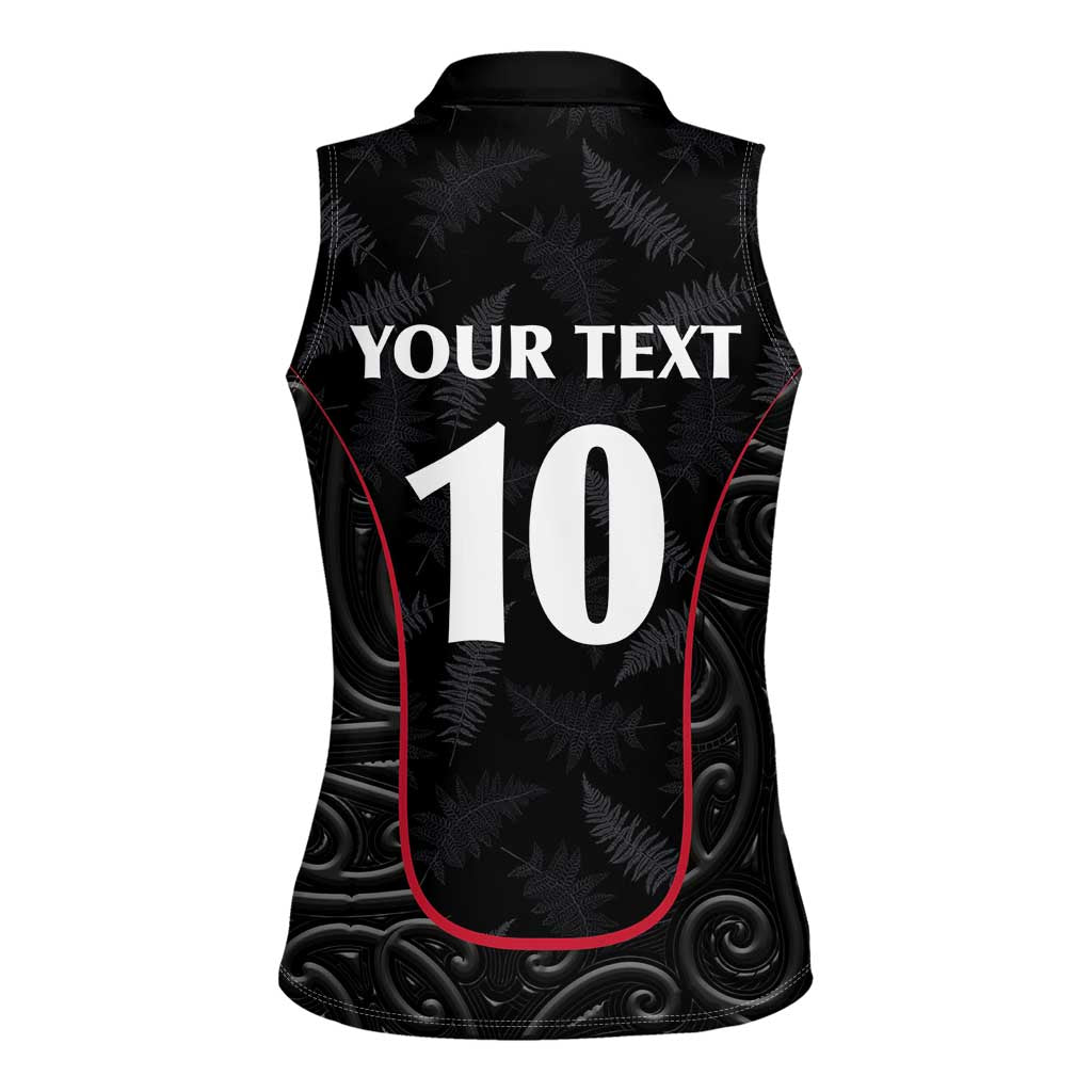 Custom New Zealand Rugby Women Sleeveless Polo Shirt Maori All Black Championship 2024 and Silver Fern LT03 - Polynesian Pride