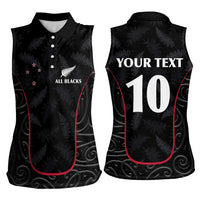 Custom New Zealand Rugby Women Sleeveless Polo Shirt Maori All Black Championship 2024 and Silver Fern LT03 - Polynesian Pride