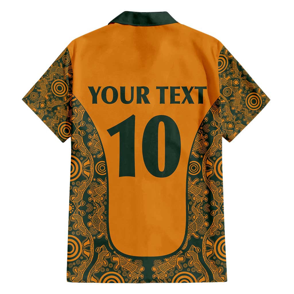 Custom Australia Rugby Championship 2024 Family Matching Long Sleeve Bodycon Dress and Hawaiian Shirt Aboriginal Art Tattoo Pattern LT03 - Polynesian Pride