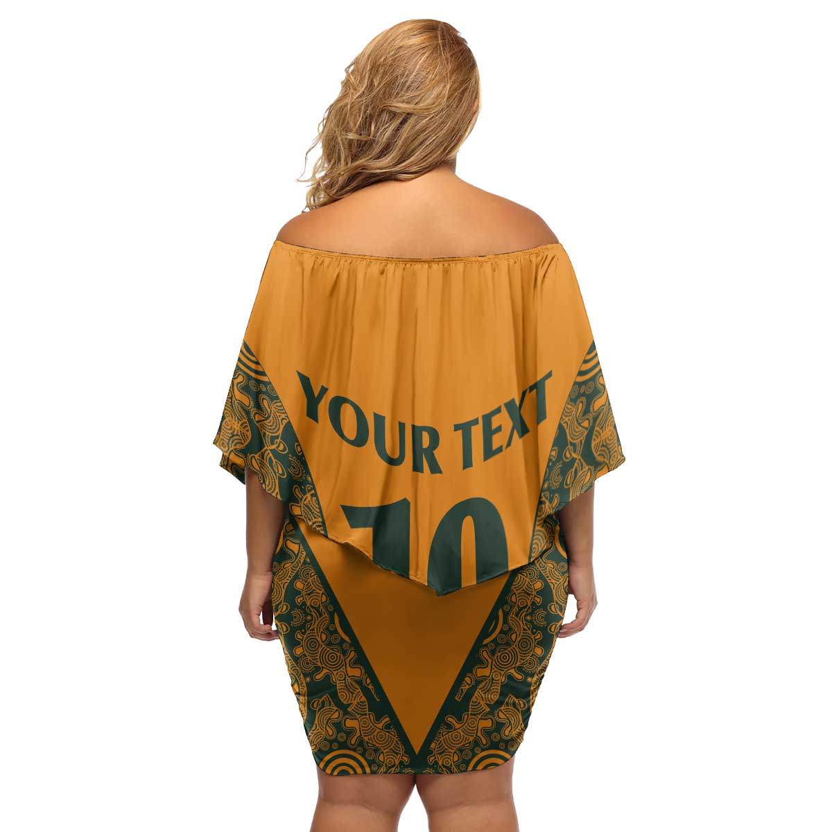 Custom Australia Rugby Championship 2024 Family Matching Off Shoulder Short Dress and Hawaiian Shirt Aboriginal Art Tattoo Pattern LT03 - Polynesian Pride