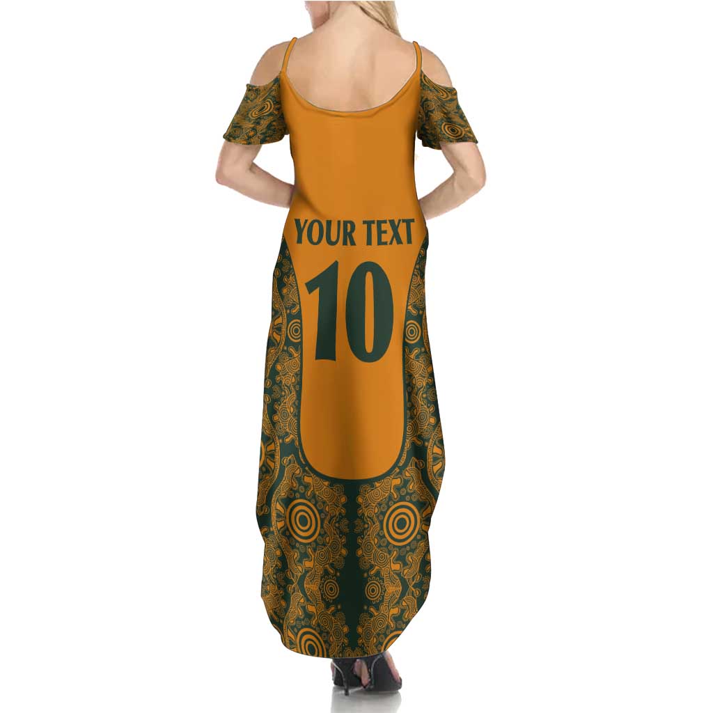 Custom Australia Rugby Championship 2024 Family Matching Summer Maxi Dress and Hawaiian Shirt Aboriginal Art Tattoo Pattern LT03 - Polynesian Pride